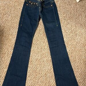 True Religion Blue Flare Wide Leg Jeans